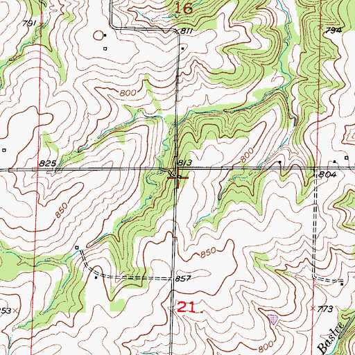 Topographic Map of Cotton Wood School (historical), MO