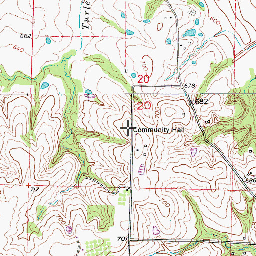 Topographic Map of Oakwood School Number One (historical), MO