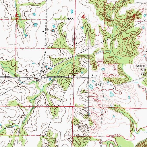 Topographic Map of Salem School (historical), MO