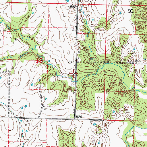 Topographic Map of Mount Vernon School (historical), MO
