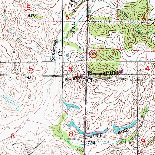 Topographic Map of Hardister School (historical), MO