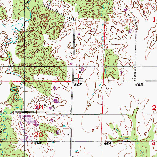 Topographic Map of Brooks School (historical), MO