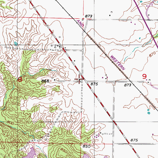 Topographic Map of West Point School (historical), MO