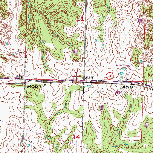 Topographic Map of Ebenezer School (historical), MO