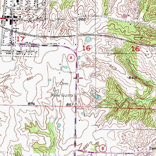 Topographic Map of Old Higbee School (historical), MO