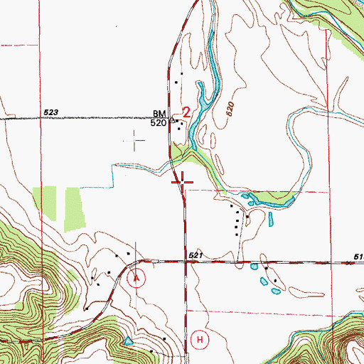 Topographic Map of Webster School (historical), MO