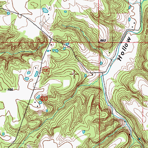 Topographic Map of Johnson School (historical), MO