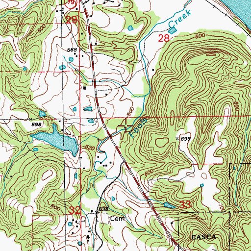 Topographic Map of Centenary School (historical), MO