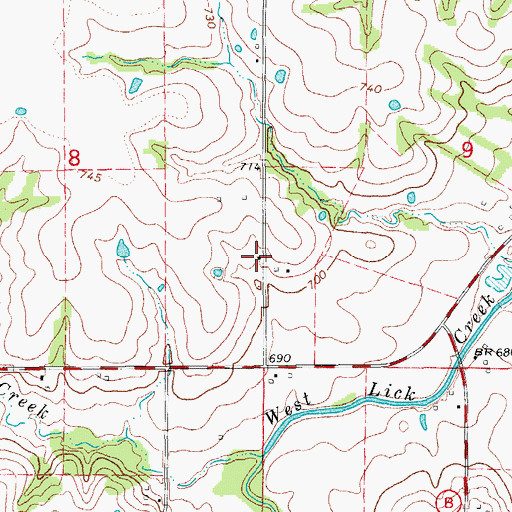 Topographic Map of Fagan School (historical), MO