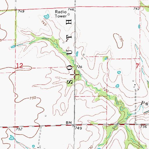 Topographic Map of Tillett School (historical), MO