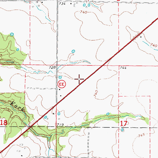 Topographic Map of Orwood (historical), MO
