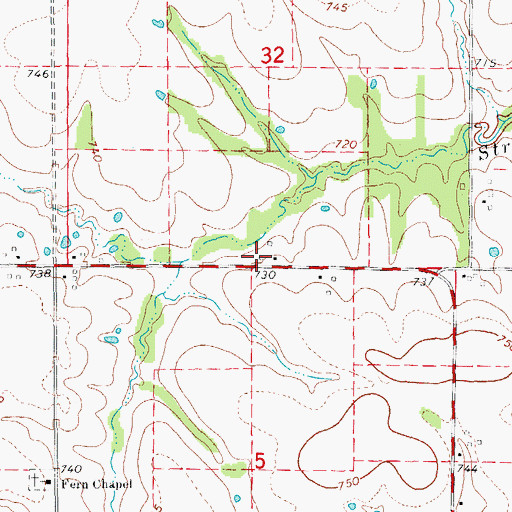 Topographic Map of West Hartford School (historical), MO