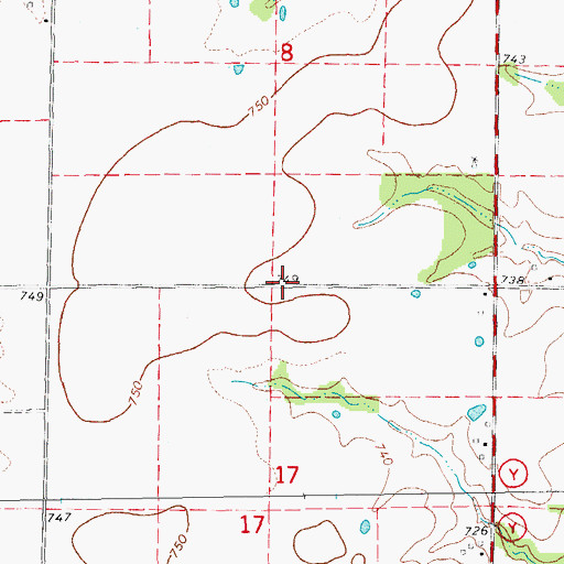 Topographic Map of Lone Prairie School (historical), MO