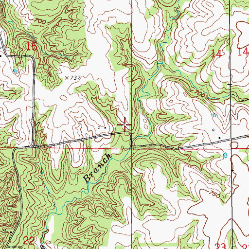 Topographic Map of Cox School (historical), MO