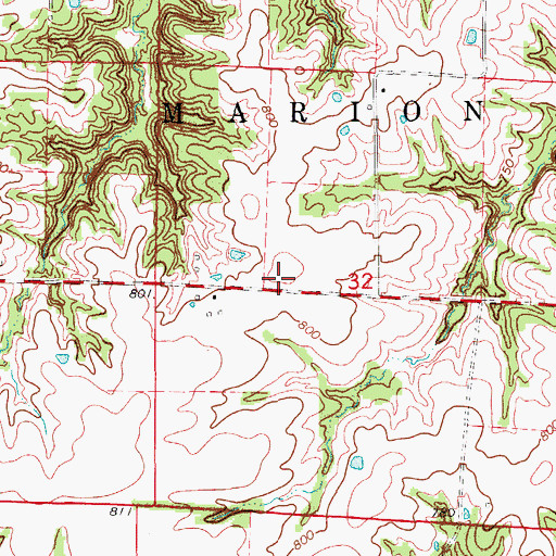 Topographic Map of Ash School (historical), MO