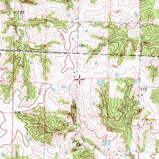 Topographic Map of Capps School (historical), MO
