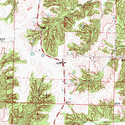 Topographic Map of Ridings School (historical), MO