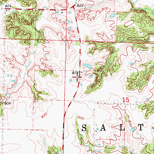 Topographic Map of Waters School (historical), MO