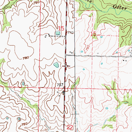 Topographic Map of Evans School (historical), MO