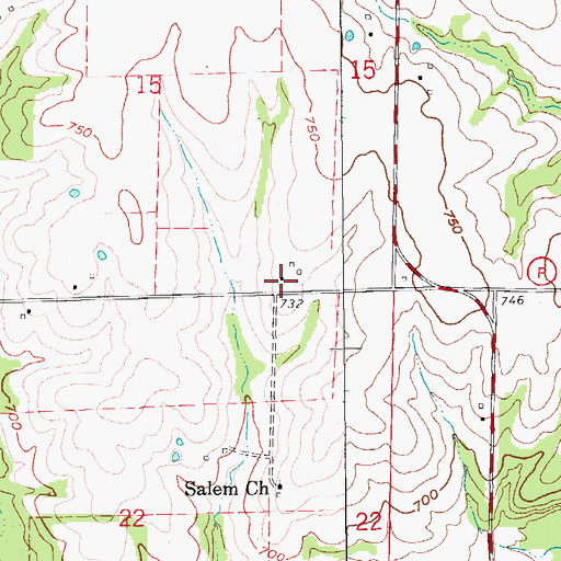 Topographic Map of Salem School (historical), MO