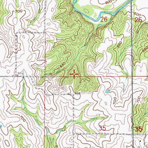 Topographic Map of Johnson School (historical), MO