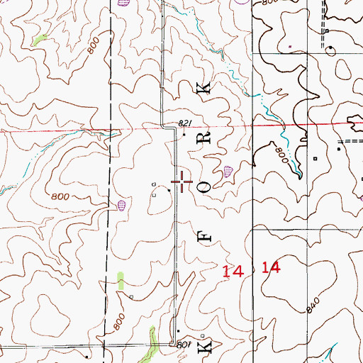 Topographic Map of Lone Elm School (historical), MO