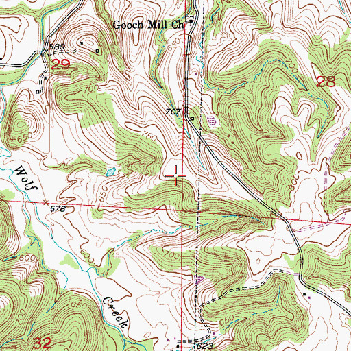 Topographic Map of Liberty School (historical), MO