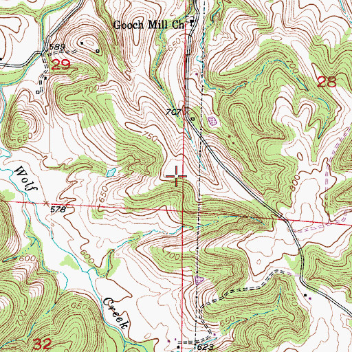 Topographic Map of Liberty School (historical), MO