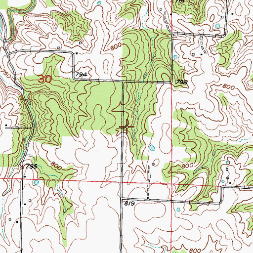 Topographic Map of Chandler School (historical), MO