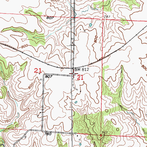 Topographic Map of Harley School (historical), MO