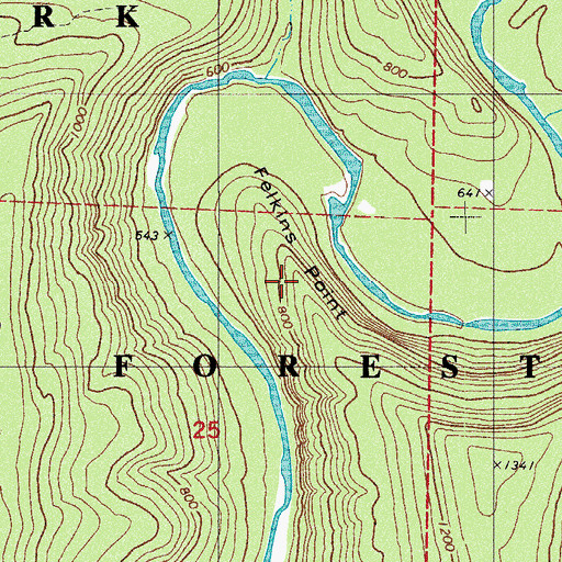 Topographic Map of Felkins Point, AR