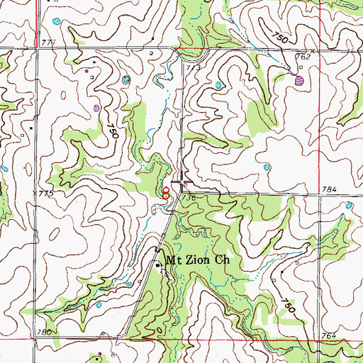 Topographic Map of Snell School (historical), MO