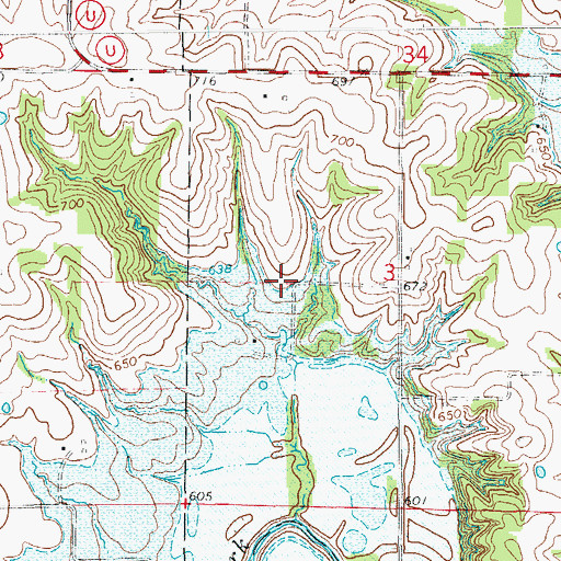 Topographic Map of Kirkland School (historical), MO