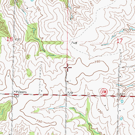 Topographic Map of Powers School (historical), MO