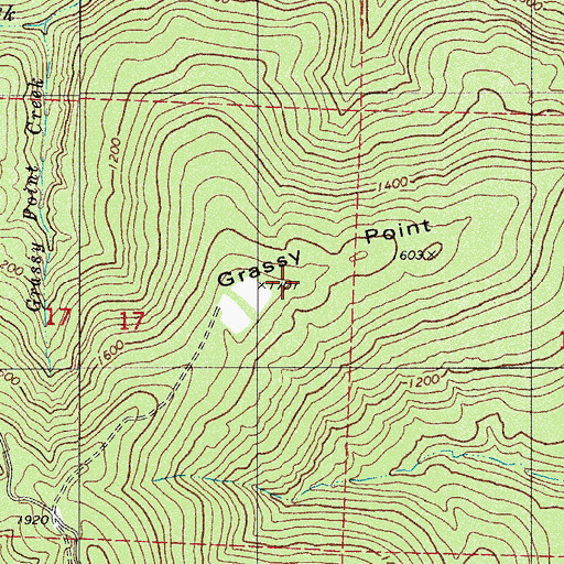 Topographic Map of Grassy Point, AR