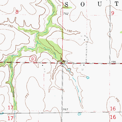 Topographic Map of Gleason School (historical), MO