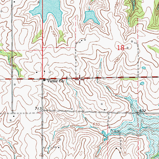 Topographic Map of Victor School (historical), MO