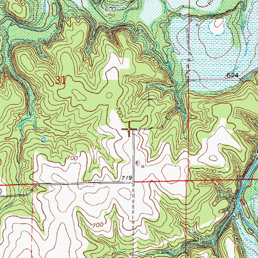 Topographic Map of Dashner School (historical), MO