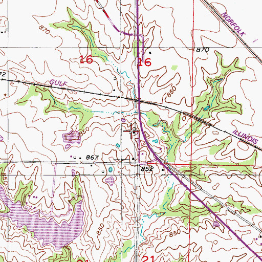 Topographic Map of Vernon School (historical), MO