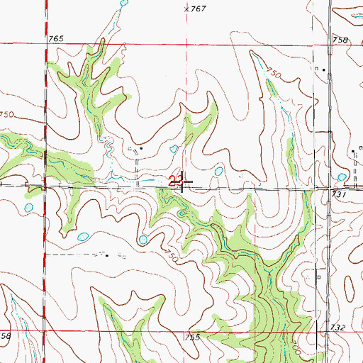 Topographic Map of Sharp School (historical), MO