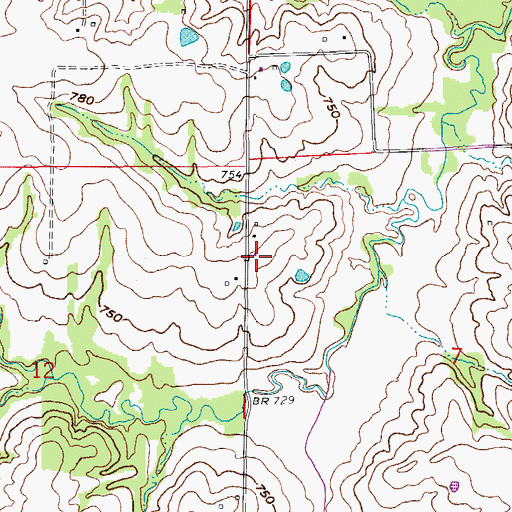 Topographic Map of Cecil (historical), MO