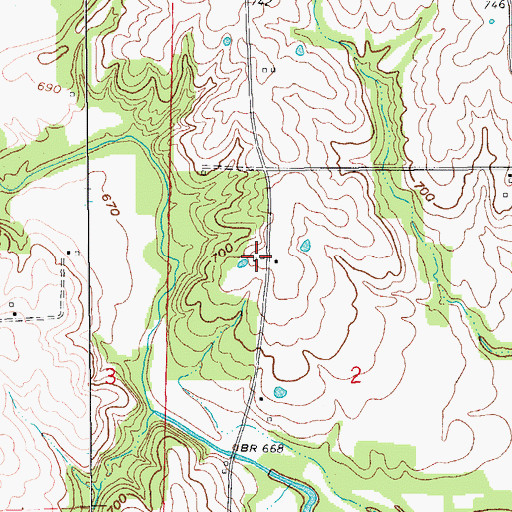Topographic Map of Hawkins (historical), MO
