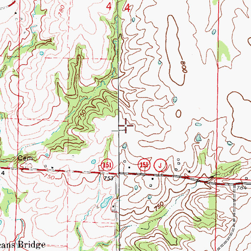 Topographic Map of Tisue School (historical), MO