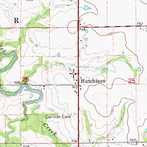 Topographic Map of Hutchison School (historical), MO