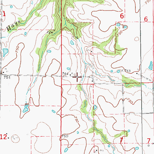 Topographic Map of Jessamine (historical), MO
