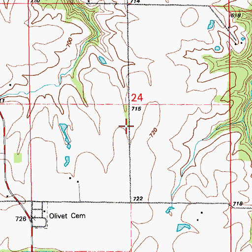 Topographic Map of Magnolia School (historical), MO