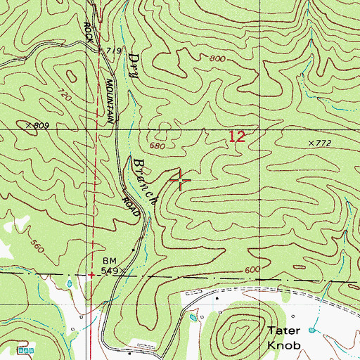 Topographic Map of Jimmy Hollow, AR