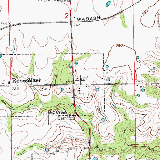Topographic Map of Rensselaer Academy (historical), MO