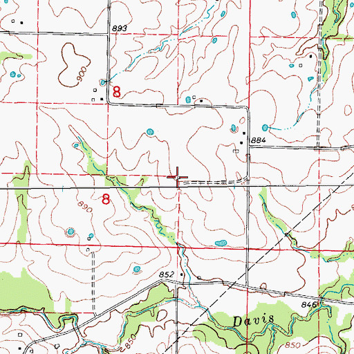 Topographic Map of Gant School (historical), MO
