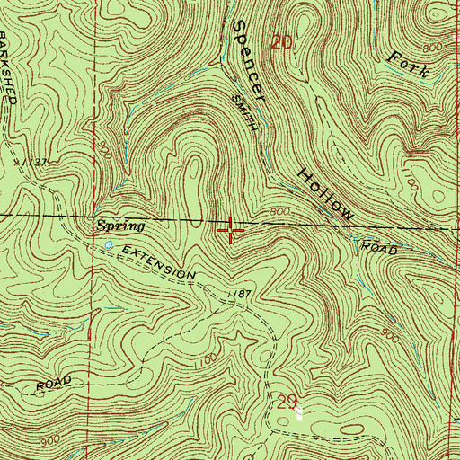 Topographic Map of Leatherwood Wilderness, AR